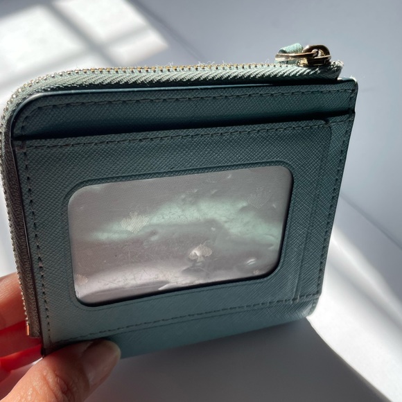 Kate Spade Cameron Small L-zip Bifold Wallet Blue Dawn Leather - Picture 4 of 16